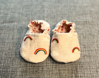 Modern Rainbow Soft Sole Reversible Crib Shoe Baby Shoe Crawler Shoe Toddler Shoe Babyi Moccasin Gender Reveal Baby Shower Baby Gift