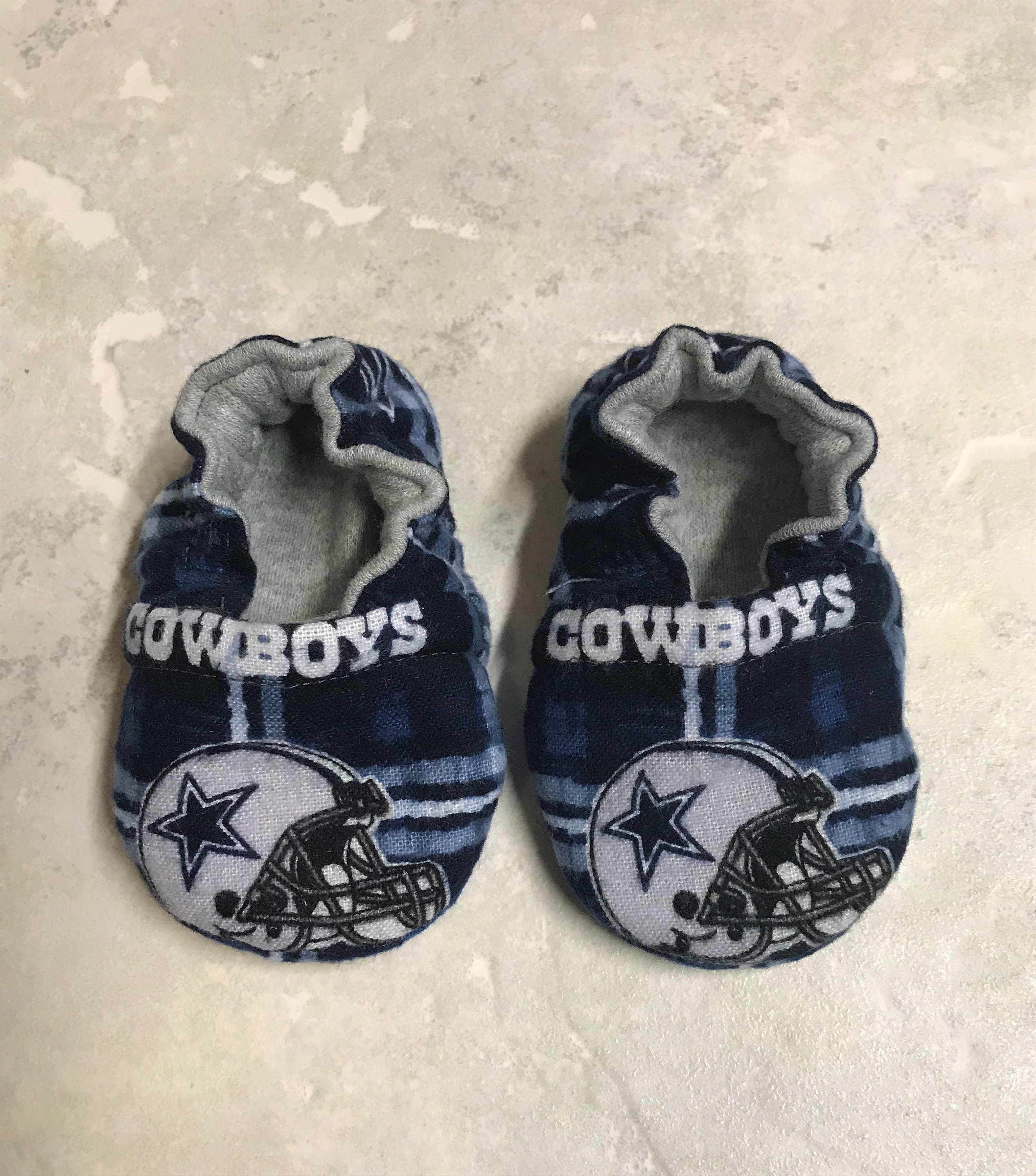 Cowboys Football Reversible Soft Sole Baby Shoes Crib Shoes Baby