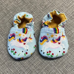 Shoe - Unicorn Reversible Soft Sole Crib Shoe Baby Shoe Crawler Shoe Baby Moccasin Baby Gift Baby Reveal Baby Announcement