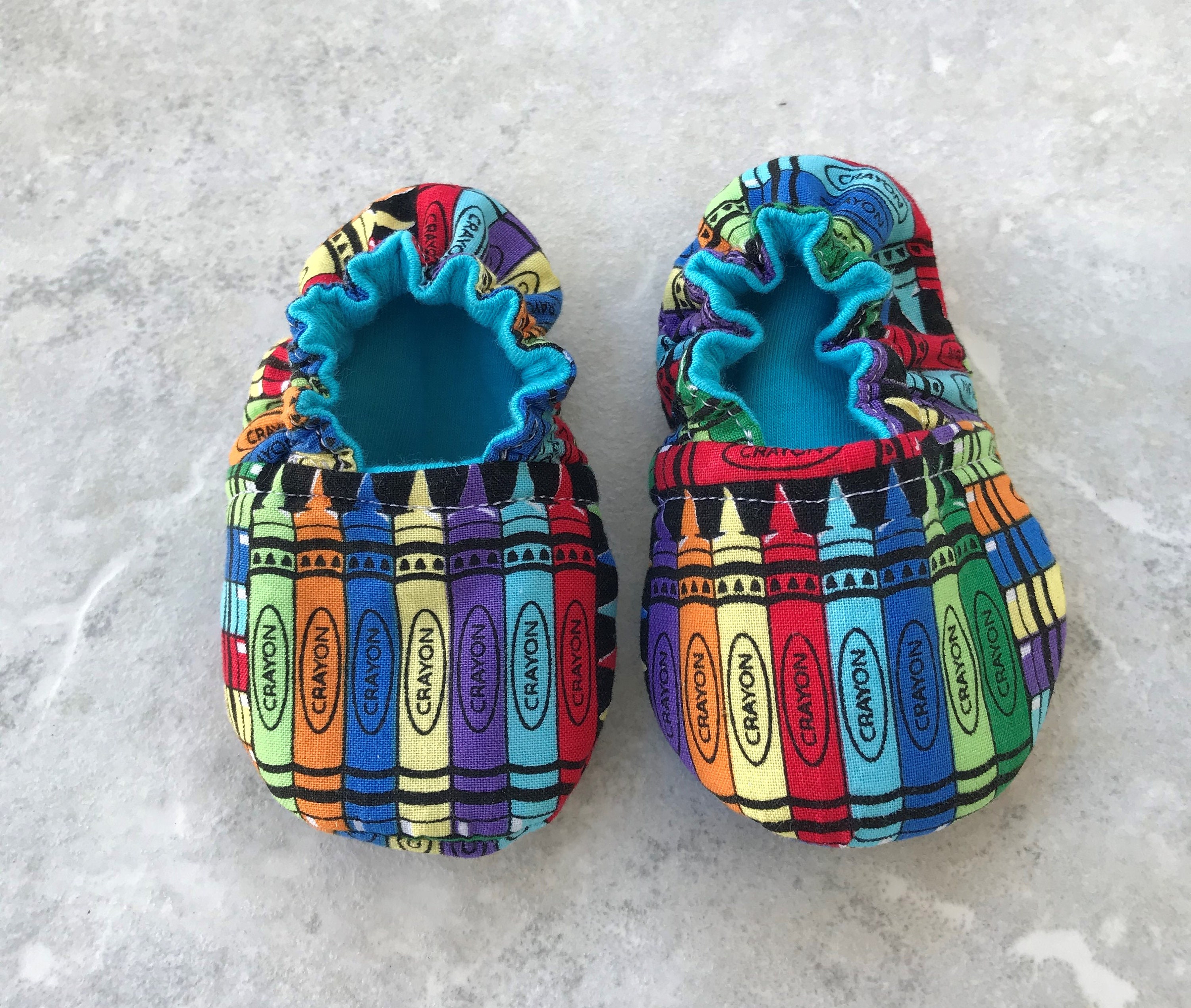 Crayon Soft Sole Reversible Baby Shoe Crib Shoe Crawler Shoe Etsy