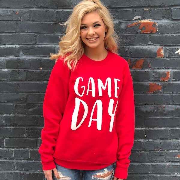 Football Sweatshirt, University of Georgia, UGA, Game Day Sweatshirt, Red Team Shirt, Basketball, Red Football Shirt, University Louisville