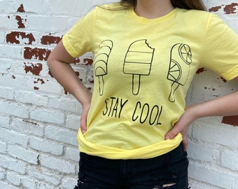 Summer Tee for Women - Stay Cool Tshirt - Summer Tee - Popsicle - Ice cream - Beach - Bella Canvas