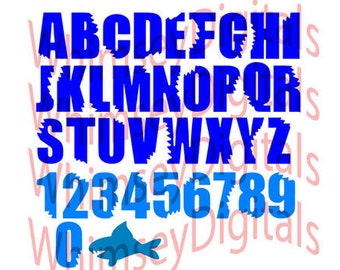 Shark Bite Alphabet SVG,  Shark Week Bitten ABC's, Digital Download Cut File, DIY Birthday Tshirt, Vinyl Cutting Design, Complete Alphabet