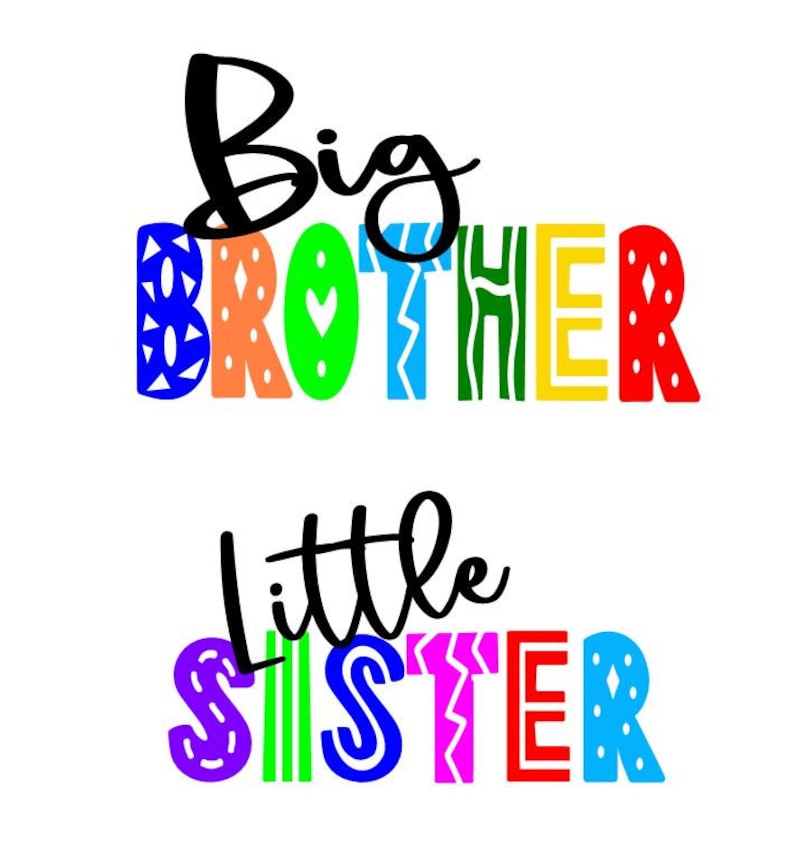 Big Sister Little Brother SVG DXF Cut File Digital Download - Etsy