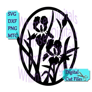 Iris SVG, DXF, Flower Oval Digital Download Cut File, Tennessee State Flower Vinyl Snijontwerp, MTC