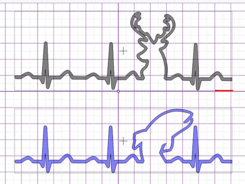 Download Deer Heartbeat Fish Heart beat EKG Digital Download SVG | Etsy