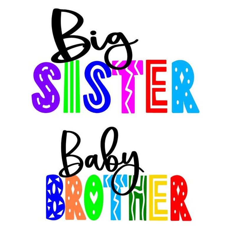Große Schwester kleiner Bruder SVG DXF geschnitten Datei digitaler Download, Vinyl schneiden