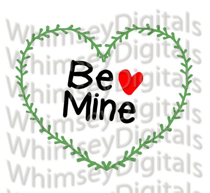 Download Be Mine Heart Vine Wreath SVG Digital Download Cut File ...
