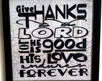 Give Thanks to the Lord SVG Download, Thankful Tshirt, Vinyl Cutting Design, Wall Art for Digital Cutting