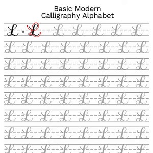 Basic Modern Calligraphy Practice Sheets by @theinkyhand -- Upper AND Lowercase Bundle // DIGITAL DOWNLOAD