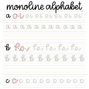 Monoline Practice Sheets // DIGITAL DOWNLOAD