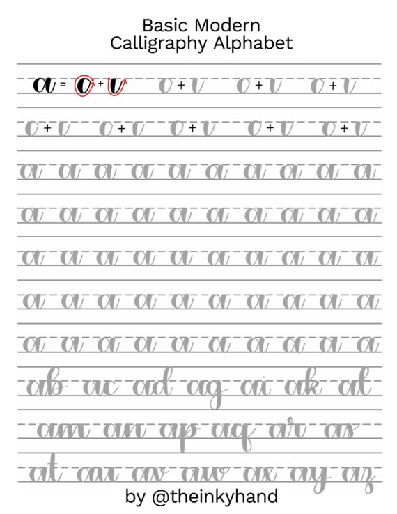 Calligraphy Practice Sheets: Modern Hand Lettering Workbook for Adults -  Alphabet Handwriting Practice Paper Notebook for Beginners