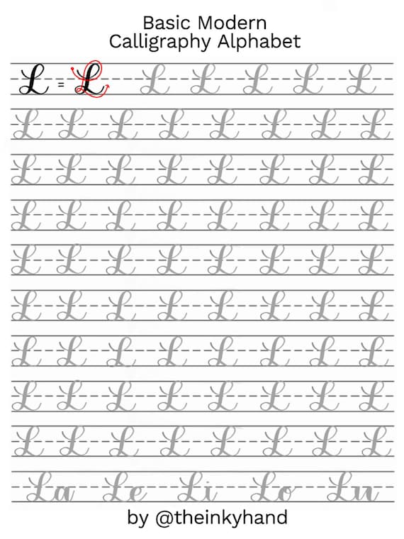 Basic Modern Calligraphy Practice Sheets -- Lowercase Alphabet // DIGITAL  DOWNLOAD — The Inky Hand