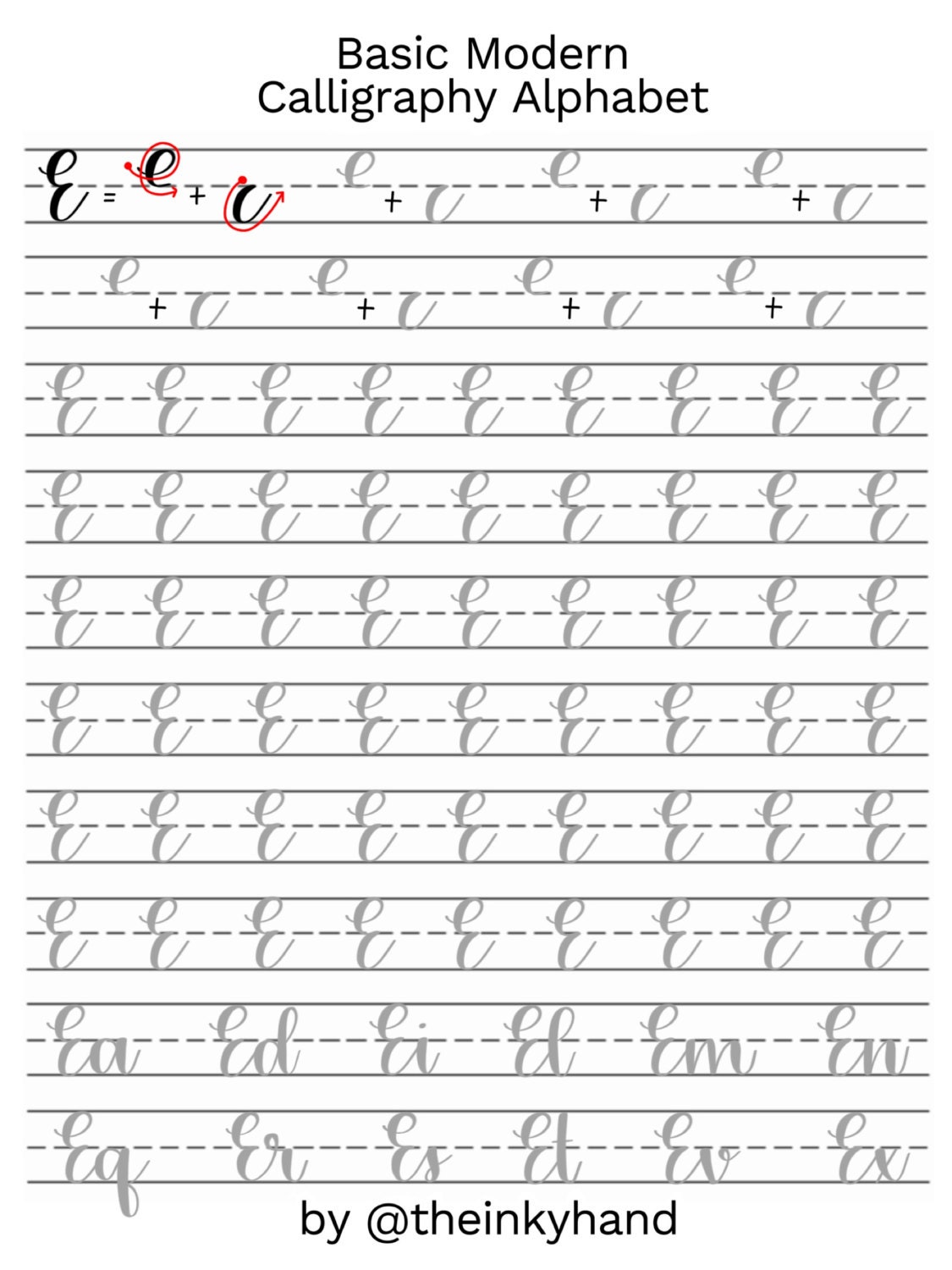 Pointed Pen Calligraphy Worksheet, Bouncy Modern Calligraphy Alphabet  Practice Guide, Learn Calligraphy Printable Calligraphy Practice Sheet 