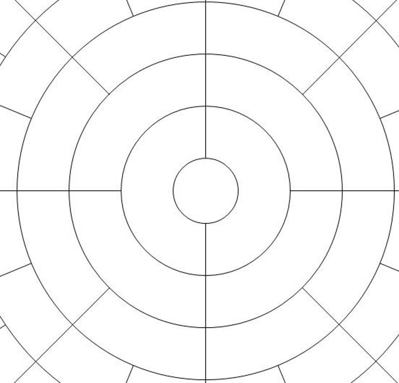 Genealogy Circle Chart Blank 20 X 20 Etsy