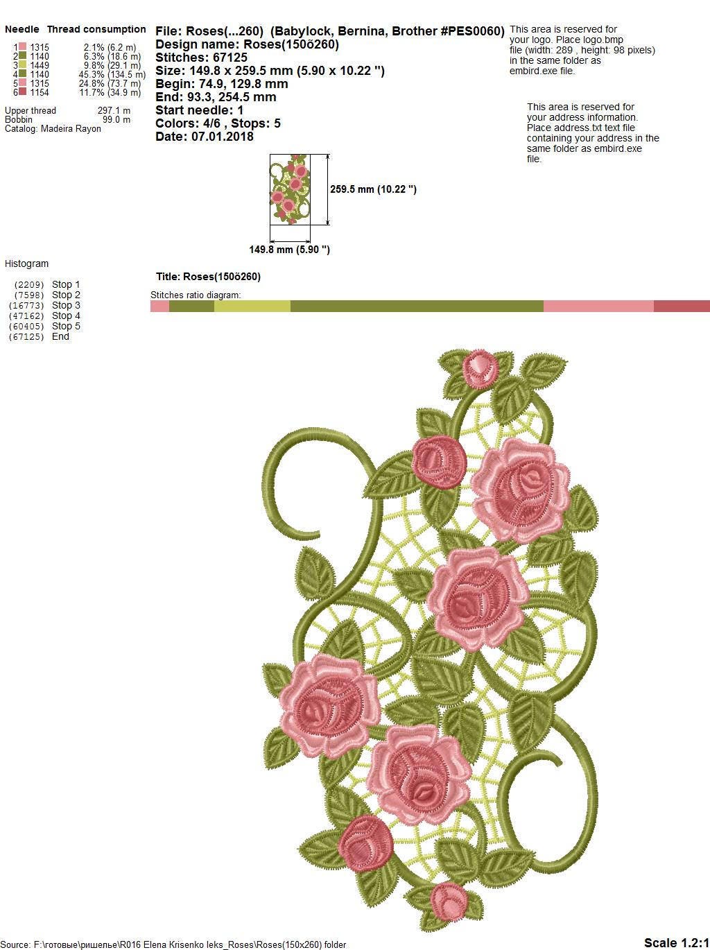 Roses Cutwork Lace Machine Embroidery Design sizes 6x10 Etsy