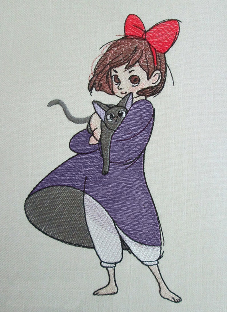 Kiki and Jiji Machine Embroidery Design Embroidery Kiki Etsy