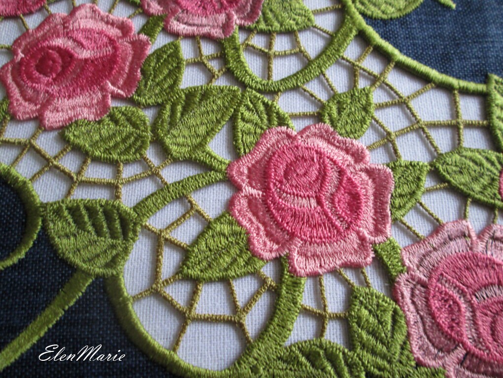 Roses Cutwork Lace Machine Embroidery Design sizes 6x10 Etsy