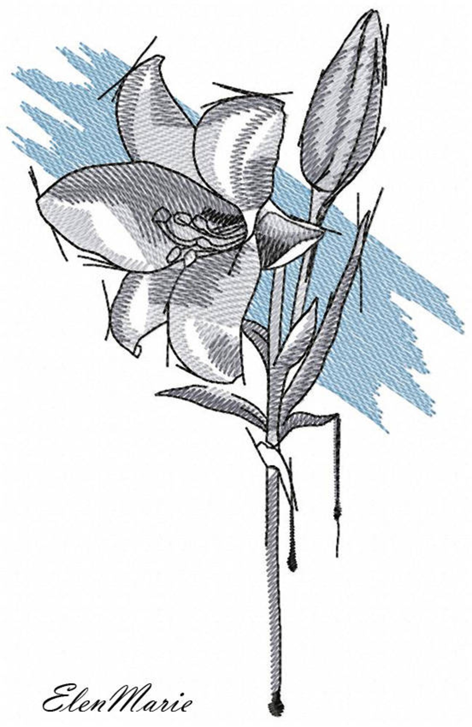 Machine embroidery design lily embroidery lily 4 57 68  etsy Machine embroidery design lily embroidery lily 4 57 68  etsy