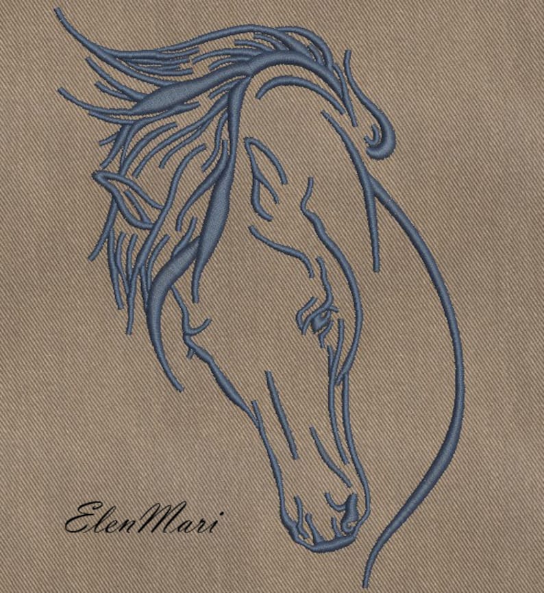 Horse Machine Embroidery Design Embroidery Horse Embroidery Etsy