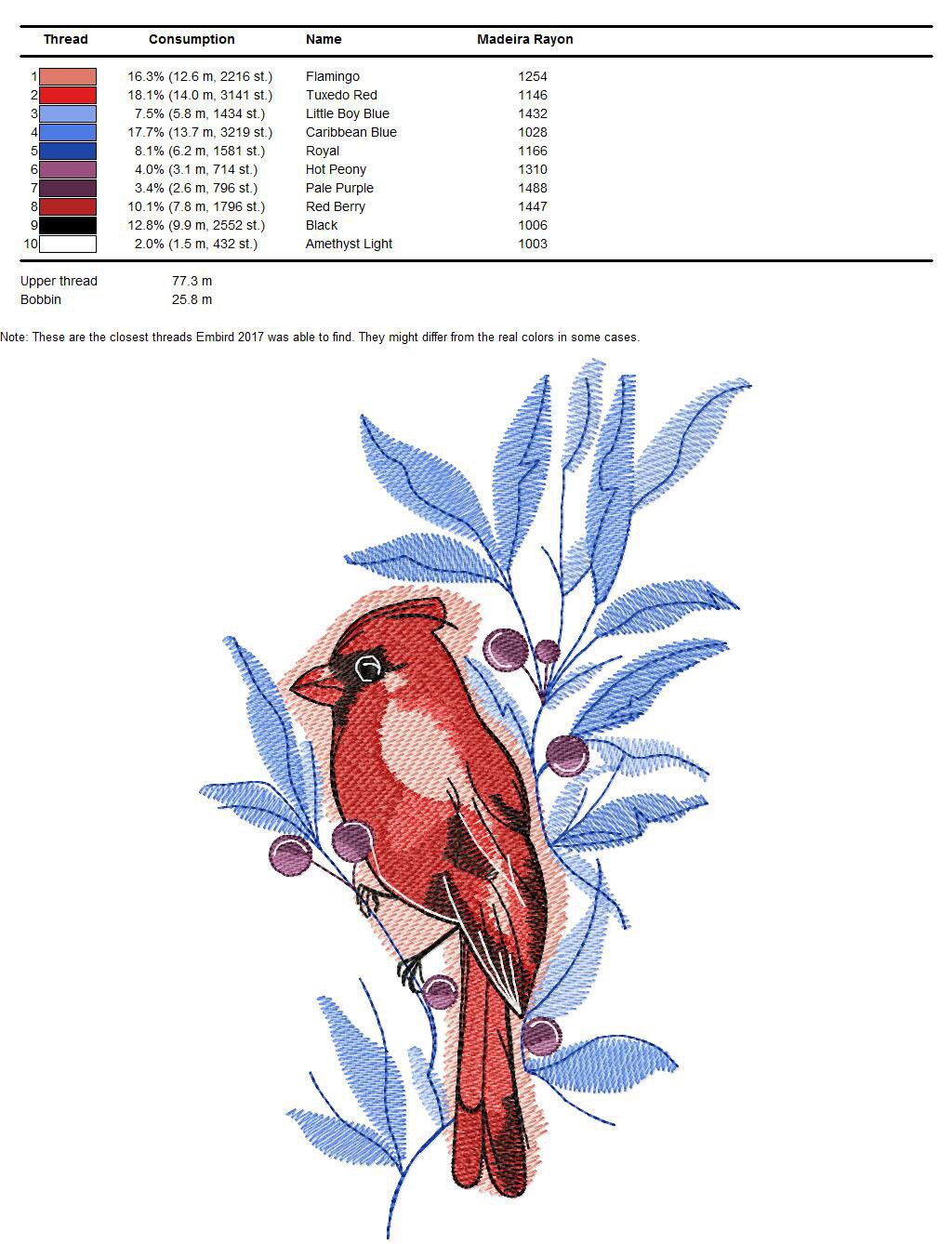 Red Cardinal Machine Embroidery Design cardinal embroidery Etsy