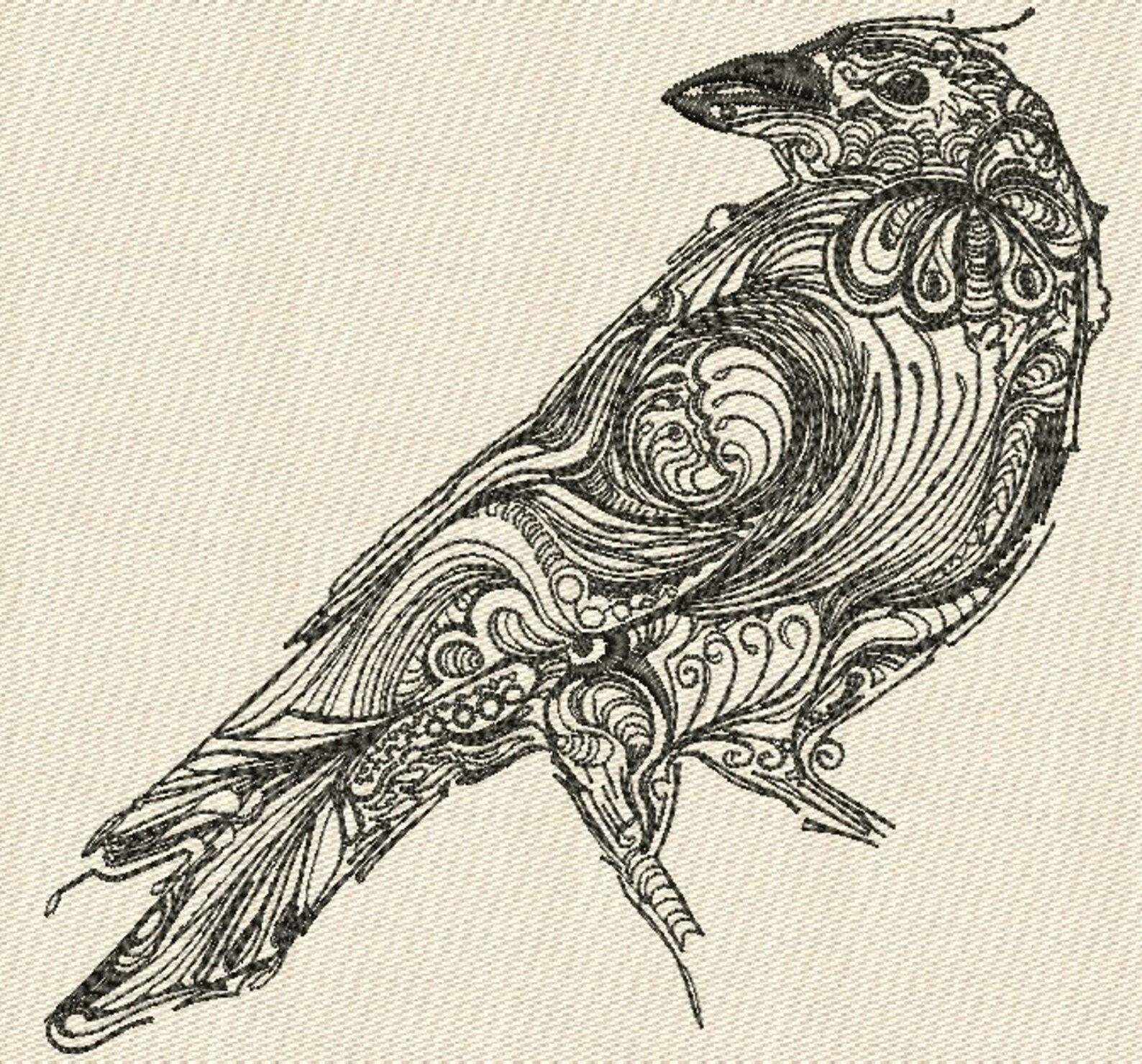 MACHINE EMBROIDERY DESIGN raven design embroidery raven Etsy
