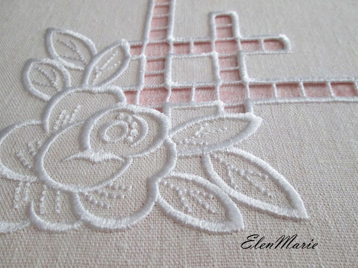 MACHINE EMBROIDERY DESIGN Richelieu cutwork roses Etsy
