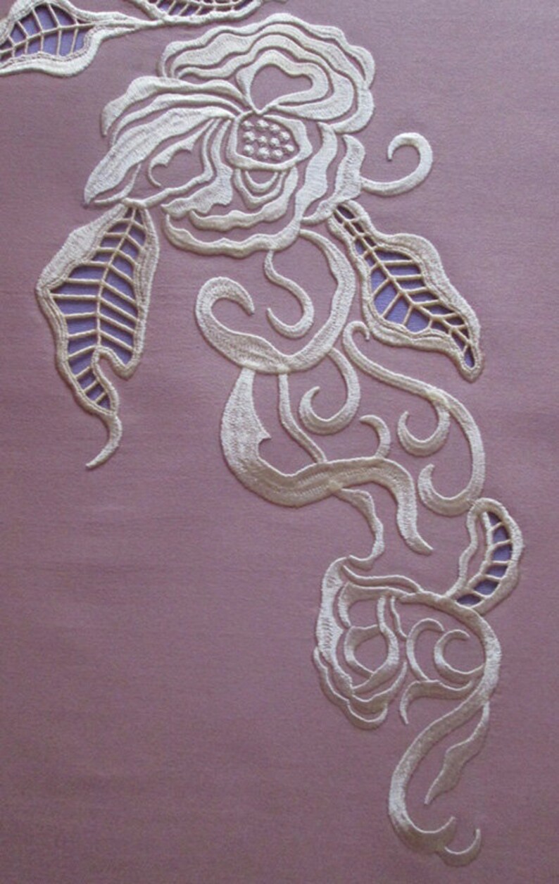 Flowers Machine embroidery design Cutwork Richelieu flowers Etsy