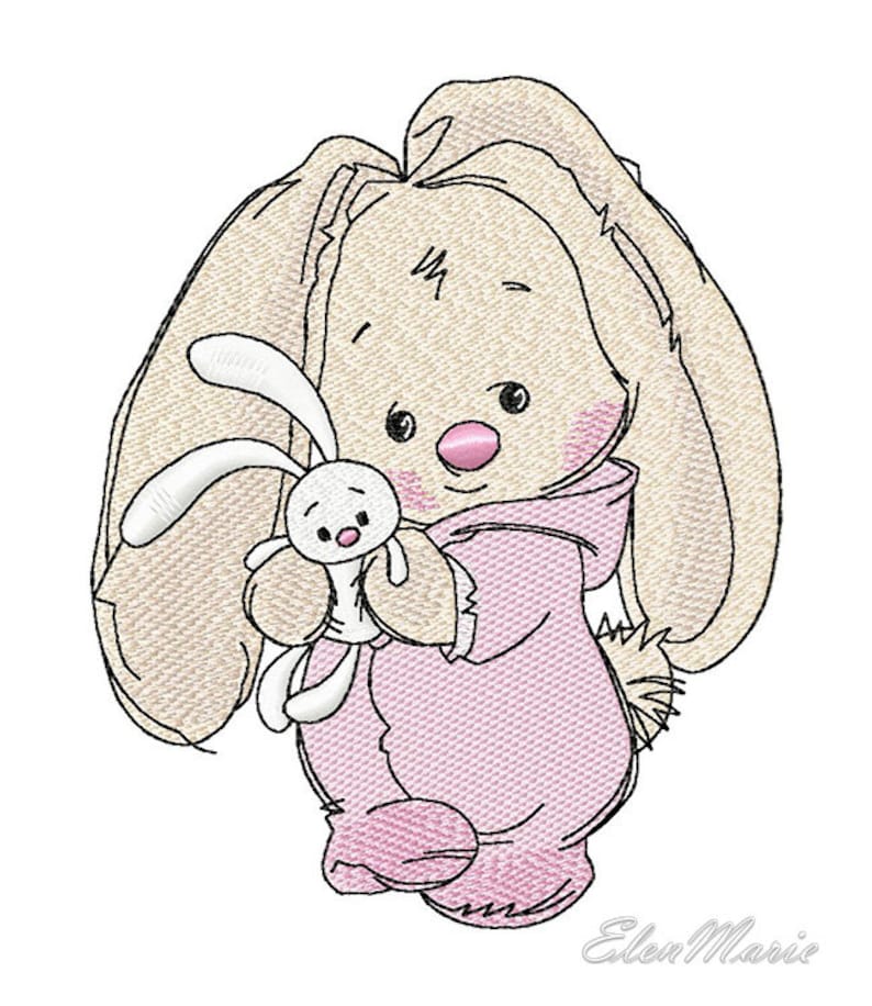 Bunny Mi Machine Embroidery Design Embroidery Bunny Kids | Etsy