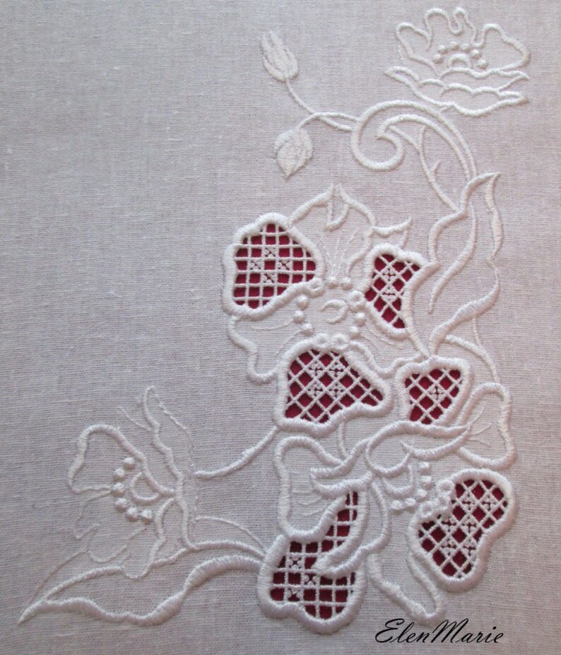 MACHINE EMBROIDERY DESIGN Richelieu cutwork Flowers Etsy