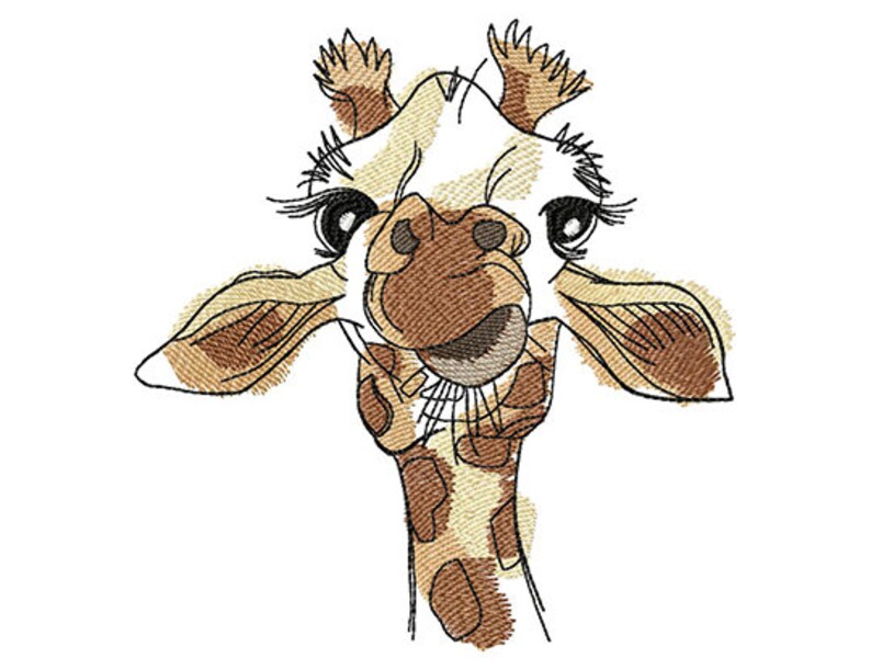 Giraffe Machine Embroidery Design embroidery giraffe giraffe Etsy