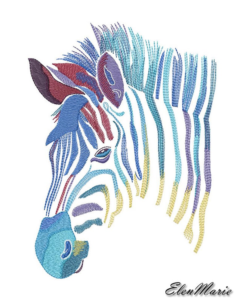 Download Rainbow Zebra Machine Embroidery Design Embroidery Zebra ...