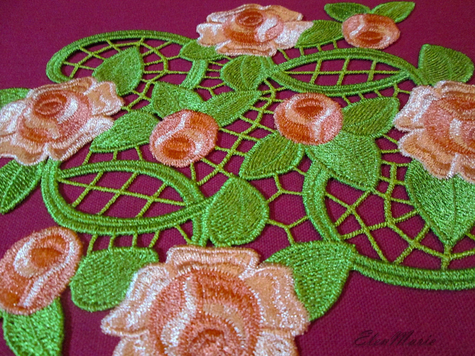 Roses Cutwork Lace Machine Embroidery Design sizes 5x7 7x9 Etsy