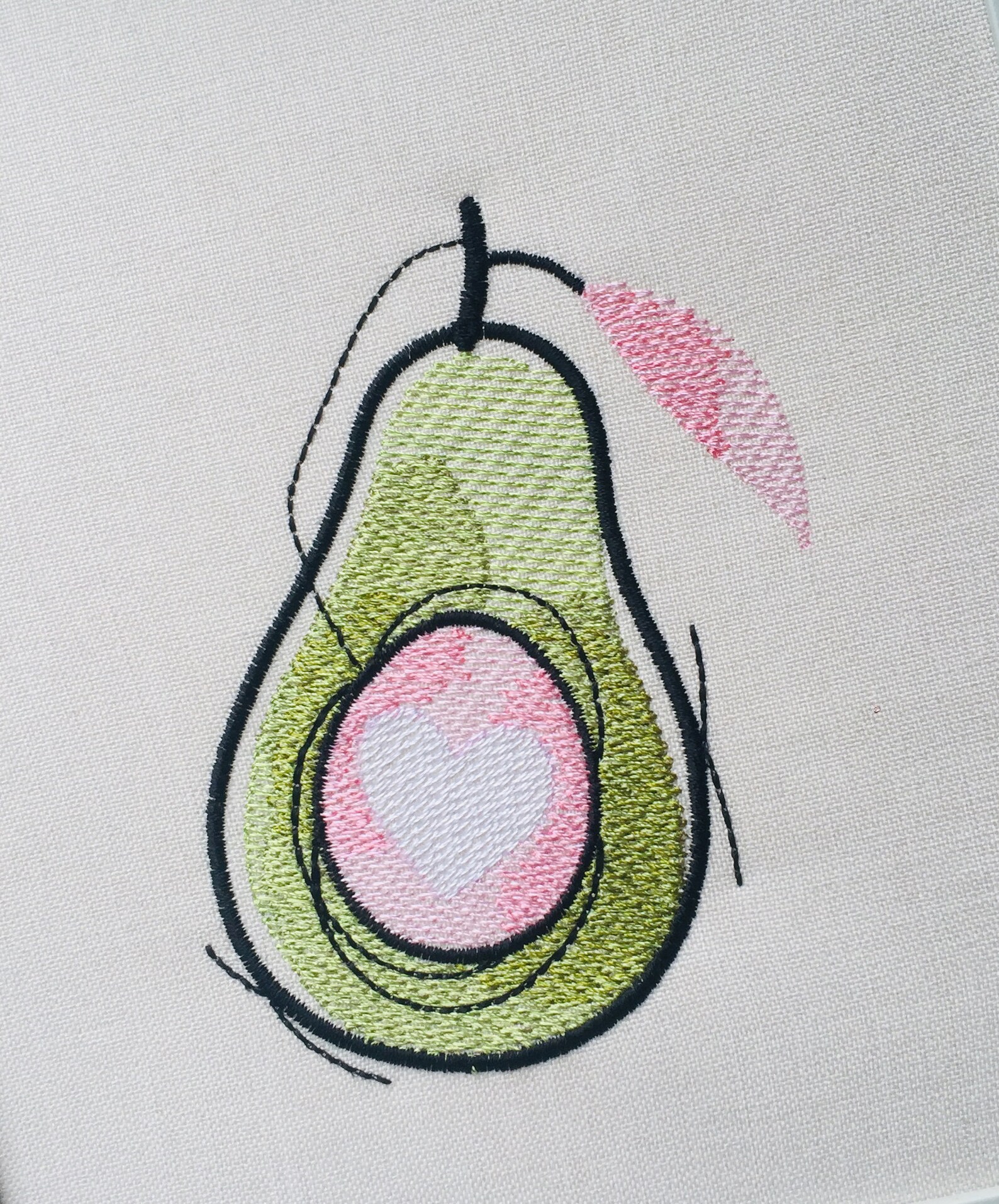 Funny Avocado Fruit Embroidery Funny Avocado Fruit Embroidery