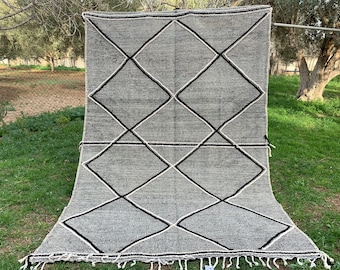 Hanbel 6.5x10 ft / Moroccan rug / Authentic Handmade Hanbel Beni Ourain