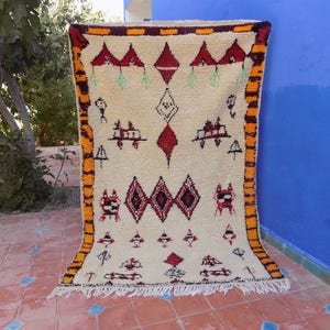 Azilal Rug / morocco wool rug / traditional hand-knotted area berber rug