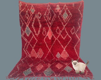 Azilal Rug , Berber Morocco Vintage Rug 6x8