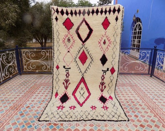 Hand-Knotted Azilal Moroccan Rug, Berber Wool Area Rug
