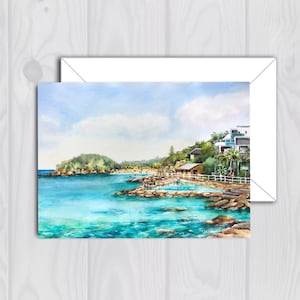 Greeting Card Blank "Shelly Beach From Fairy Bower", Australian Card, Beach Card, Beach Decor, Holiday Card