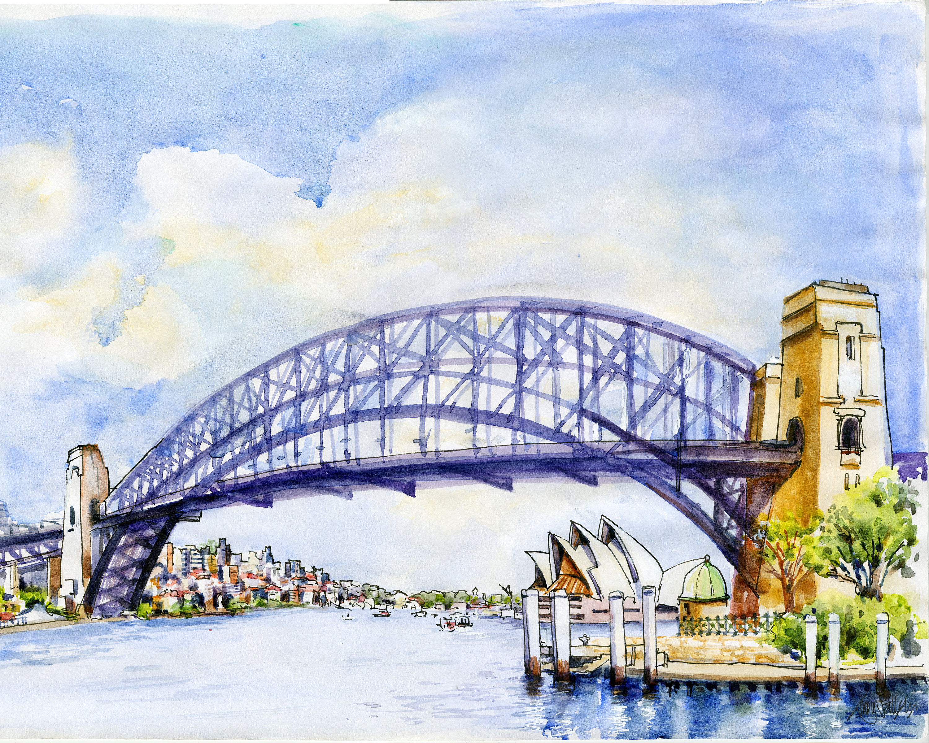 Sydney Watercolour Painting Print Sydney Etsy