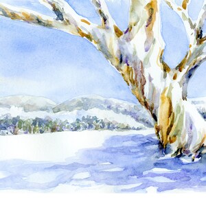 Watercolour Art Print Watercolor Painting Snowgum Art Thredbo Australia Snowy Mountains Print Perisher Art Snow Print Australian Artwork