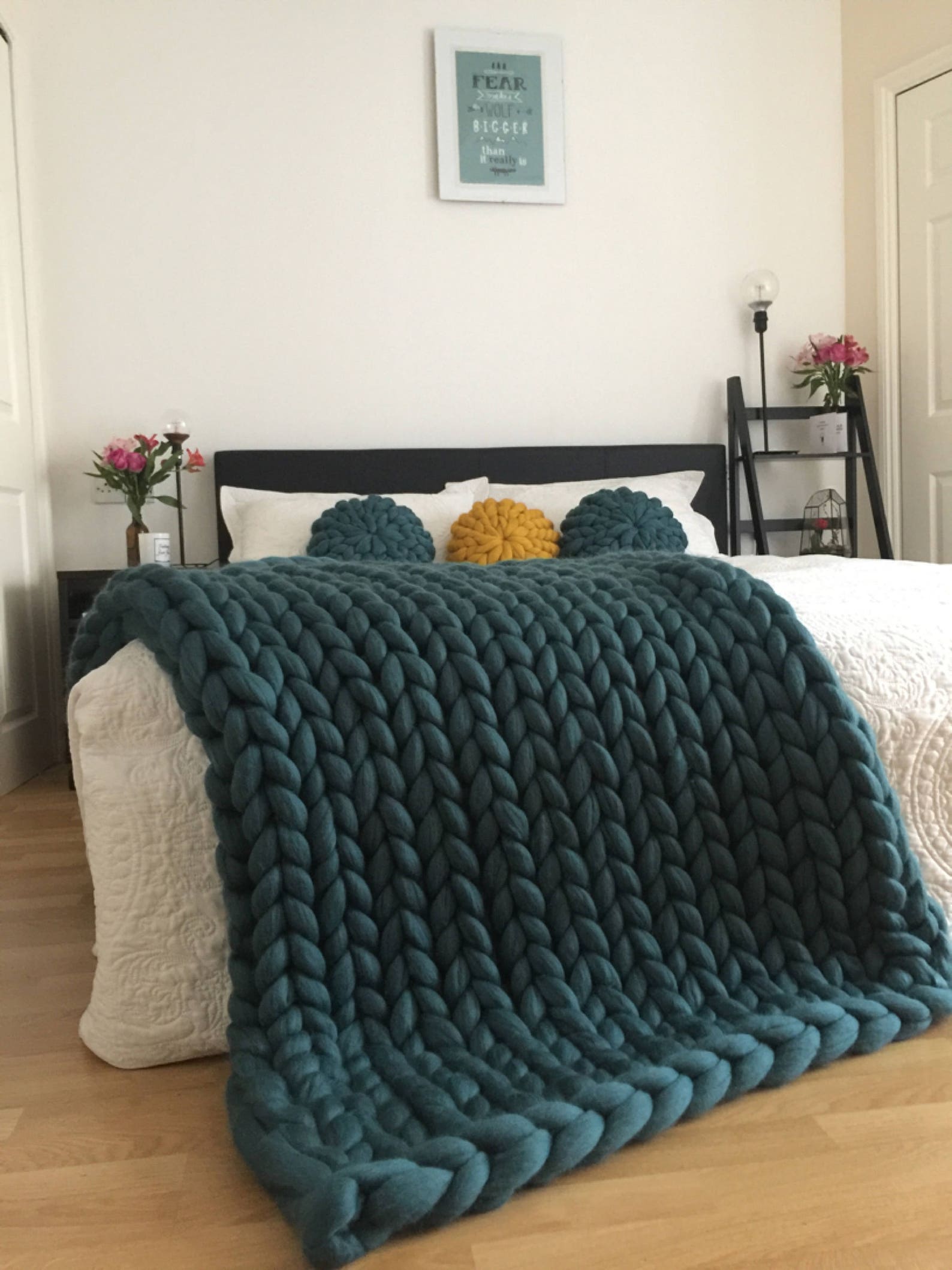 Arm knitted chunky blanket Chunky knit blanket Merino wool Etsy