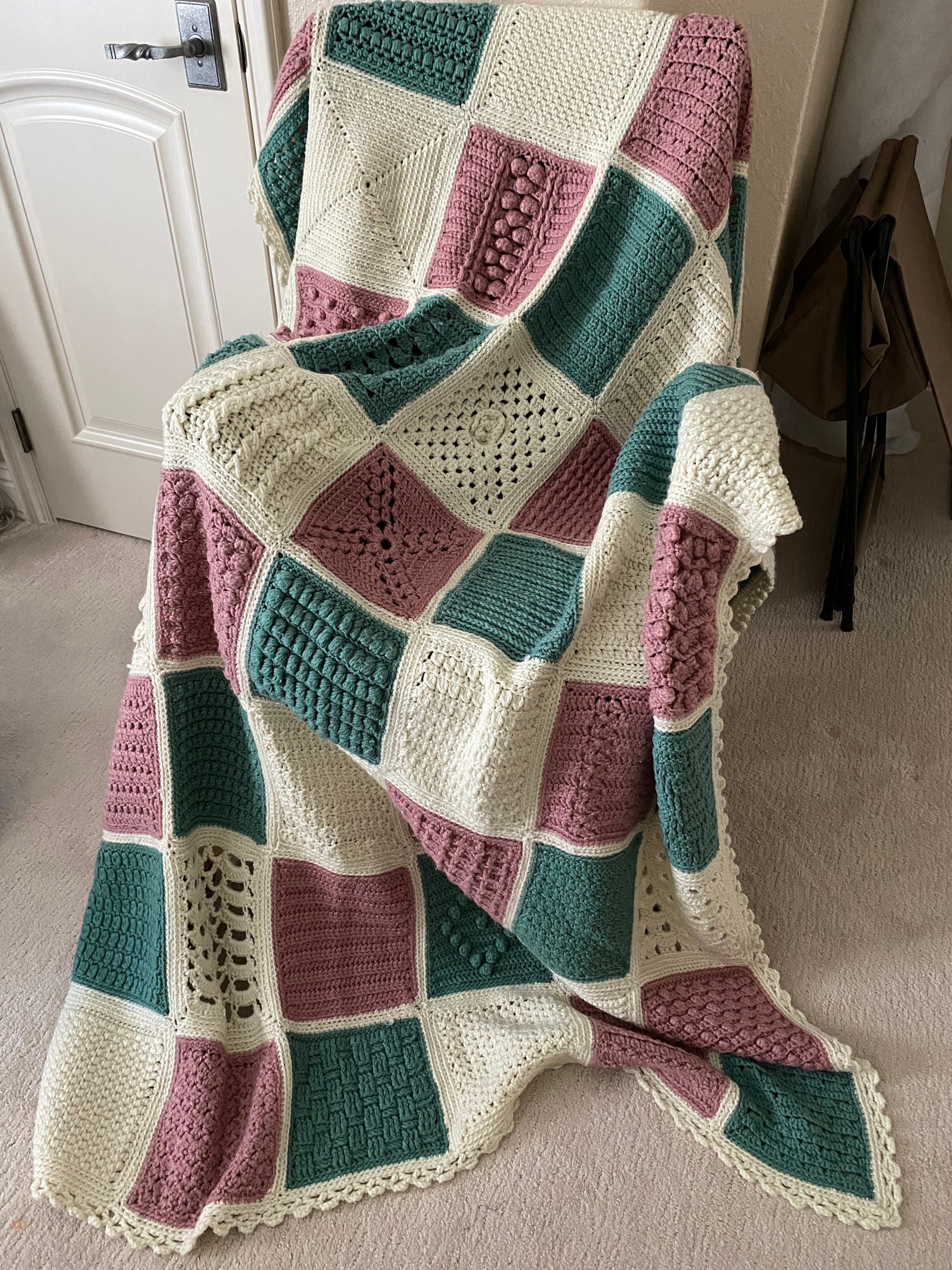 Handmade granny squares Afghan Etsy