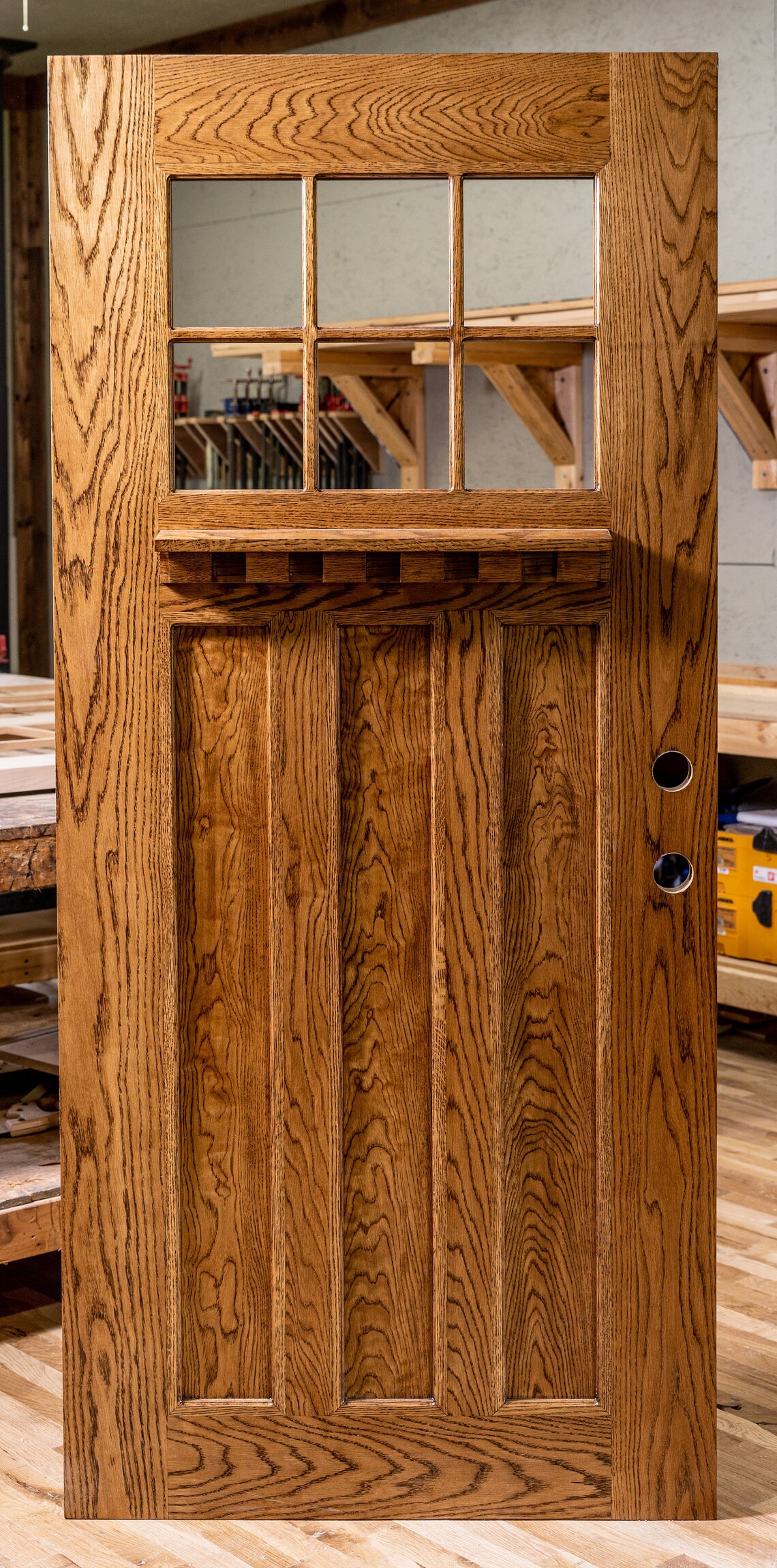 Solid Hardwood Front Door with Dentil Mold. Custom 1/4 Glass Etsy