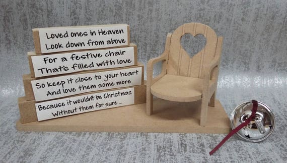 Blank Mdf Wood Chair Block Set Christmas In Heaven Etsy