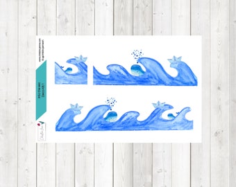 into the sea deco kit für Happy Planner und Erin Condren vertikal standard Planner / weekly kit /