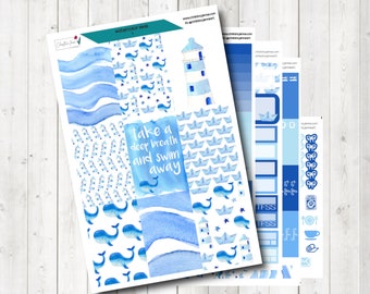 planner sticker kit für Happy Planner und vertikal standard Planner / weekly kit auch a la carte verfügbar / watercolor seas