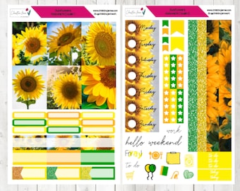 hobonichi cousin sticker kit / planner sticker / mini kit / Sonnenblumen