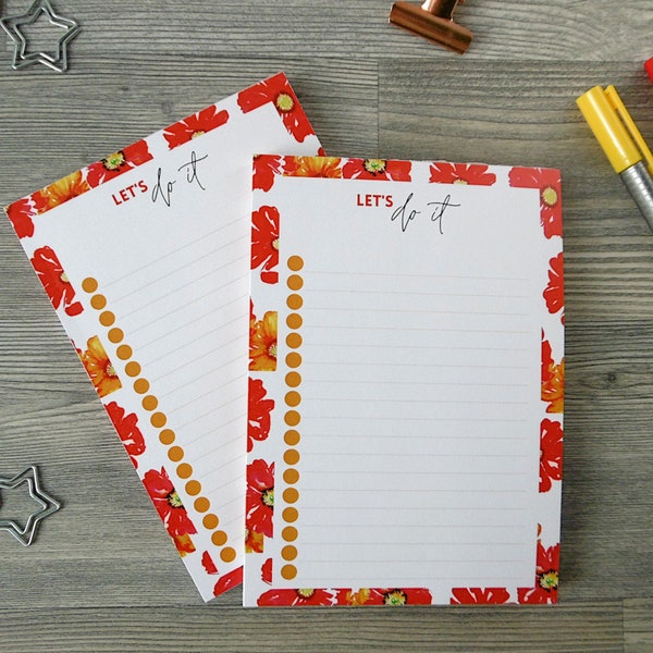 Notepad to do list A6 - iceland poppies