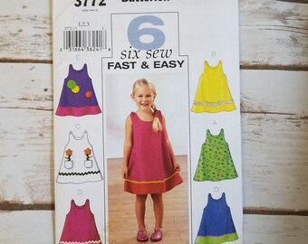butterick toddler's children's dress 3772
